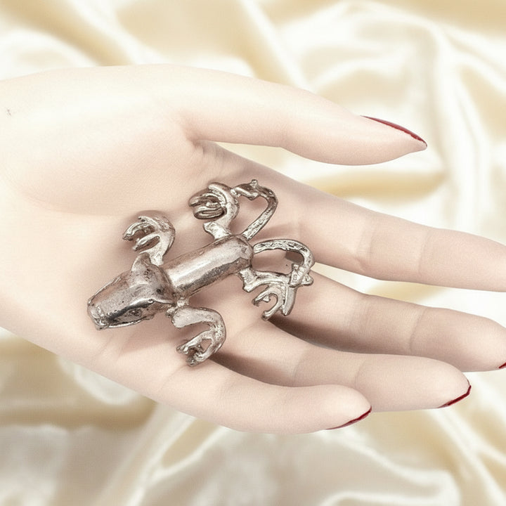 1980 Pre-Columbian Jaguar With Two-headed Snake Pendant by Sigi Pineda.