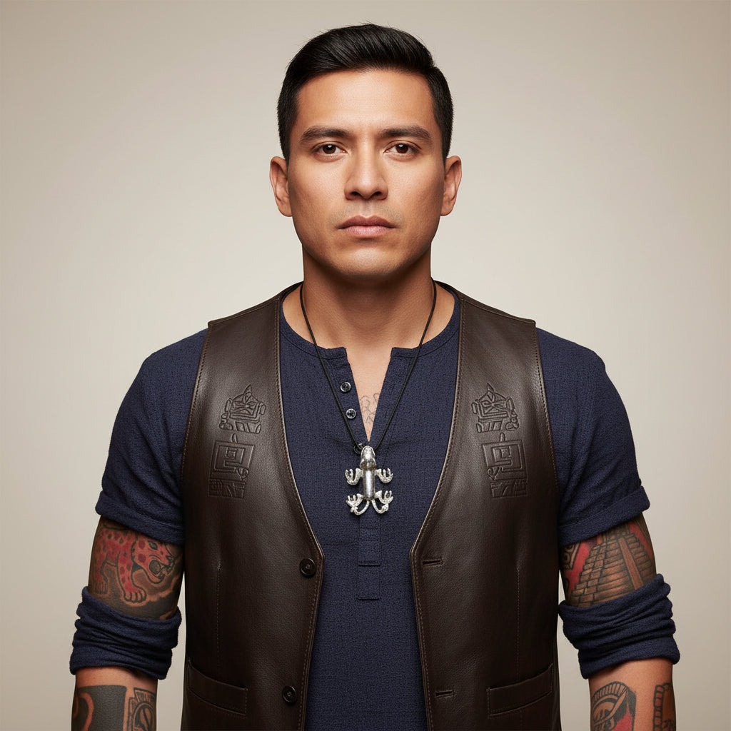 1980 Pre-Columbian Jaguar With Two-headed Snake Pendant