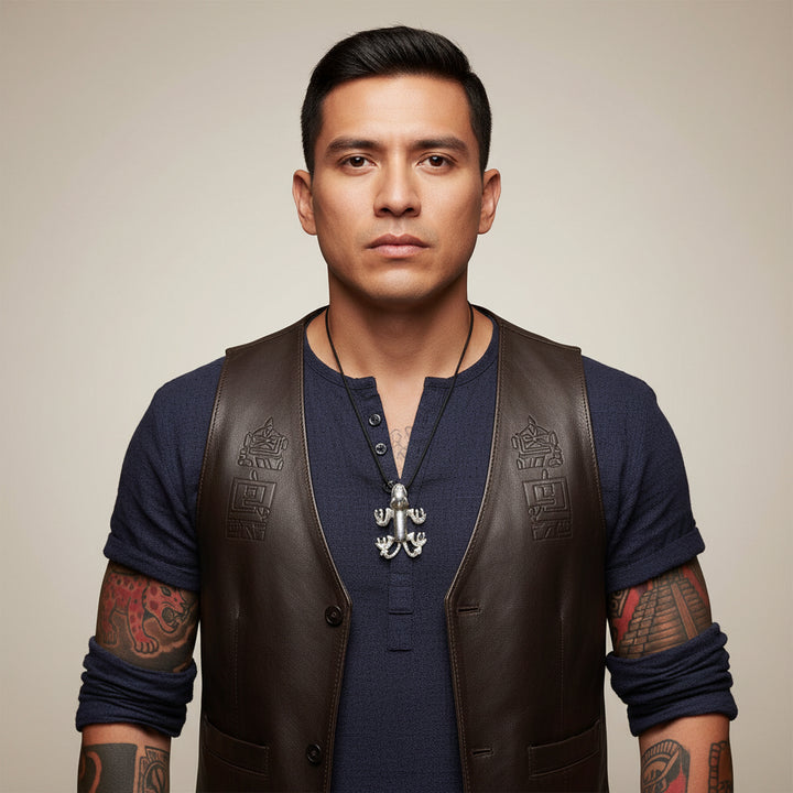 1980 Pre-Columbian Jaguar With Two-headed Snake Pendant