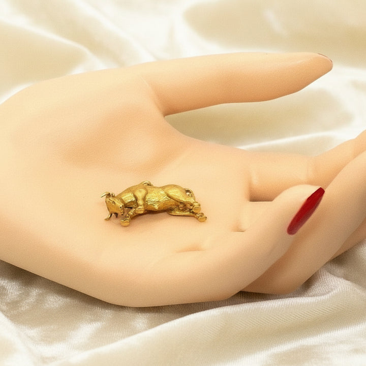 18k Gold Bull Pendant, Gift For Taurus, Solid Gold Jewelry.