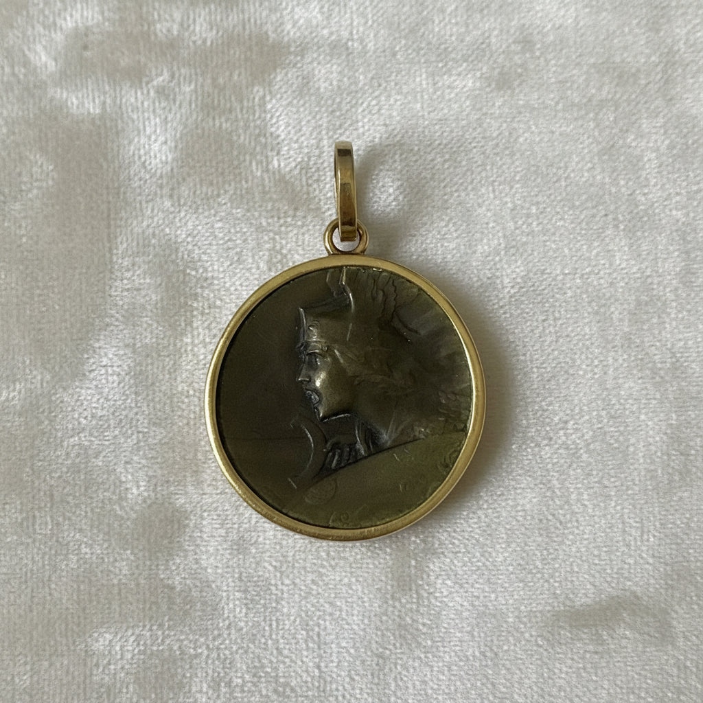 Perseus Pendant in Bronze & 24k Gold.