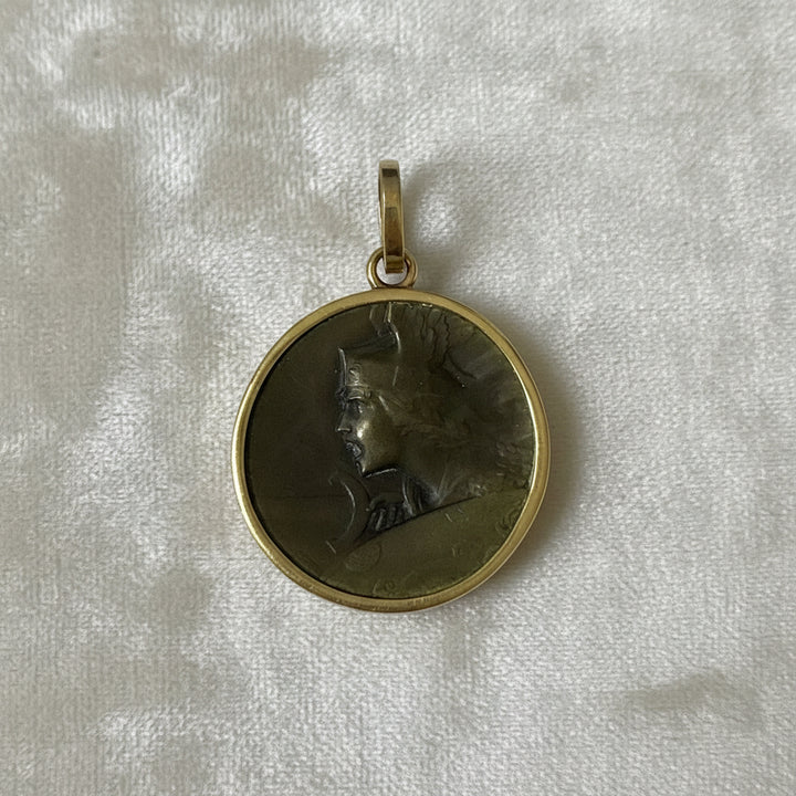 Perseus Pendant in Bronze & 24k Gold.