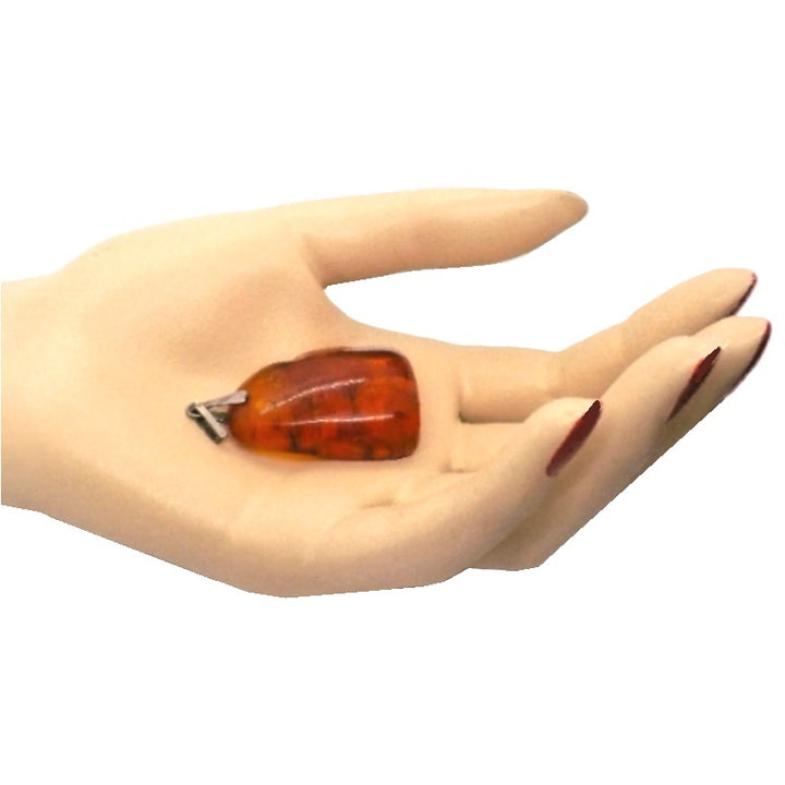 Vintage Baltic Amber Pendant 875 1950s Vintage Soviet Baltic Amber Pendant .