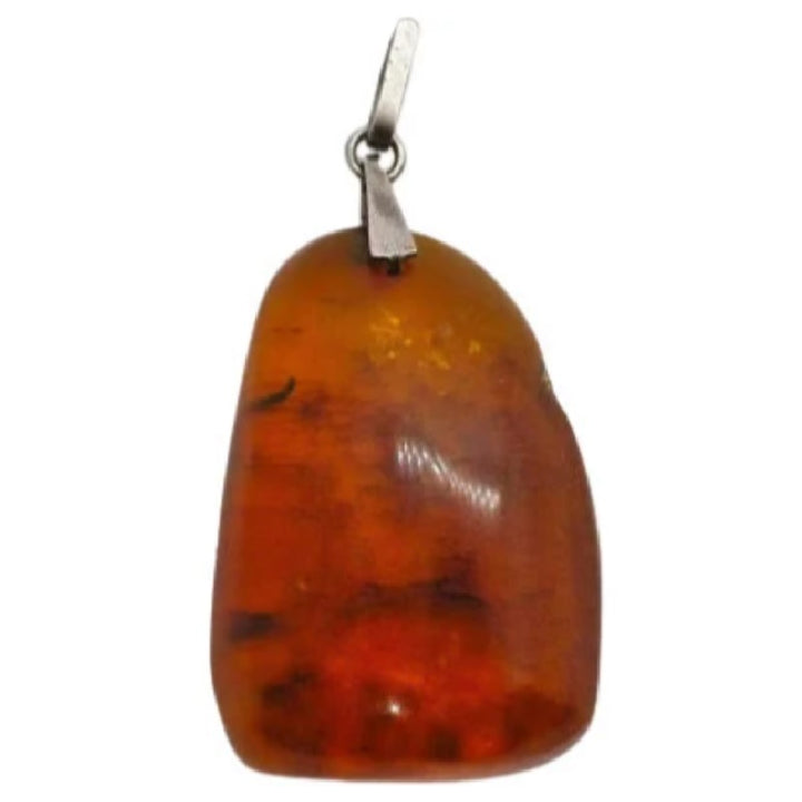 Vintage Baltic Amber Pendant 875 1950s Vintage Soviet Baltic Amber Pendant .