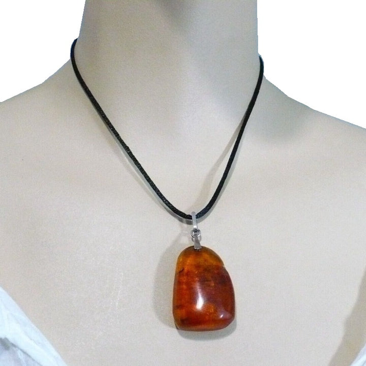 Vintage Baltic Amber Pendant 875 1950s Vintage Soviet Baltic Amber Pendant .
