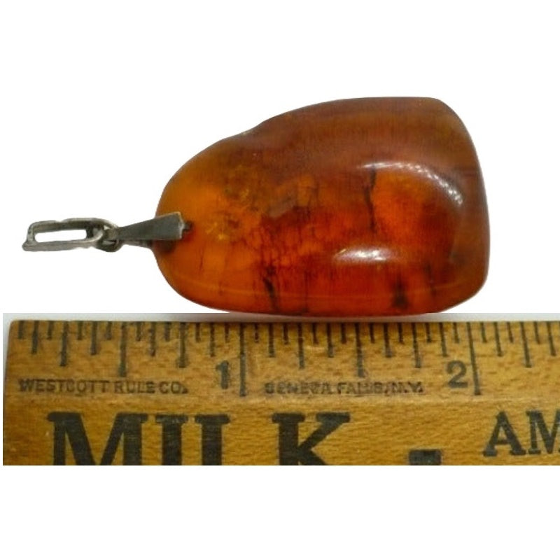 Vintage Baltic Amber Pendant 875 1950s Vintage Soviet Baltic Amber Pendant .