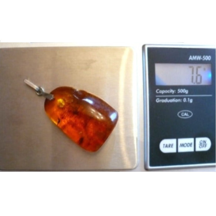 Vintage Baltic Amber Pendant 875 1950s Vintage Soviet Baltic Amber Pendant .