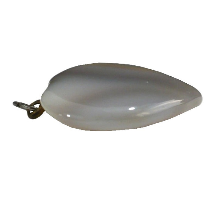 Grey banded agate carved heart pendant.