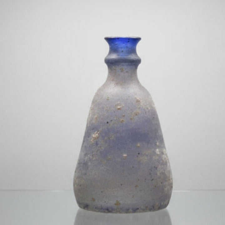 1960s Signed Blue Mingus Crystal Perfume Bottle Vase Argentina