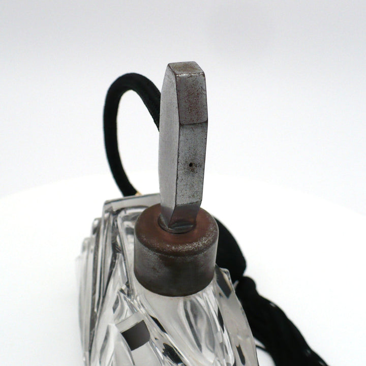 Black Karl Palda 1930s Art Deco Crystal Atomizer, close-up of fittings.