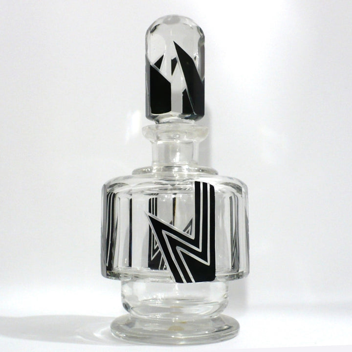 1930s Vintage Black Art Deco Palda Cologne Decanter.