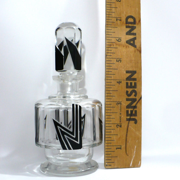 1930s Vintage Black Art Deco Palda Cologne Decanter.