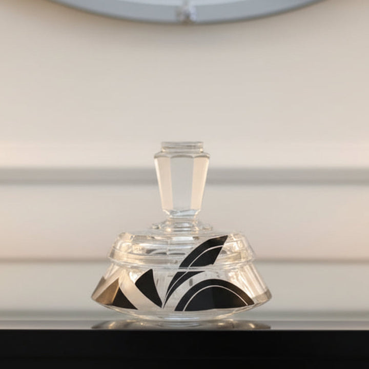 1930s Karl Palda Cologne Bottle & Stopper on a neutral background