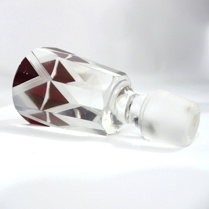 1930s Karl Palda Red Atr Deco Cologne Decanter & Stopper.