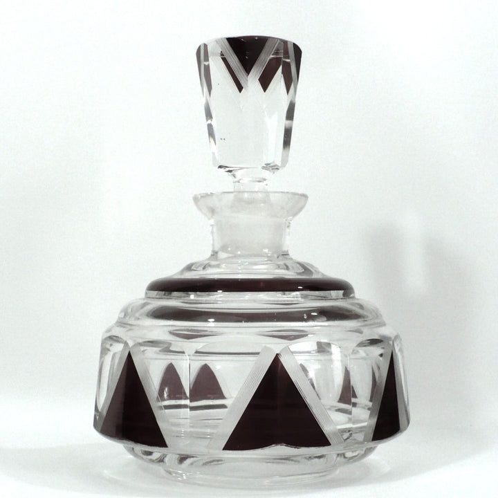 1930s Karl Palda Red Atr Deco Cologne Decanter & Stopper.