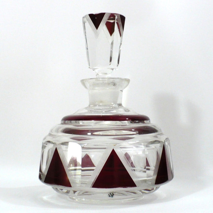 1930s Karl Palda Red Atr Deco Cologne Decanter & Stopper.