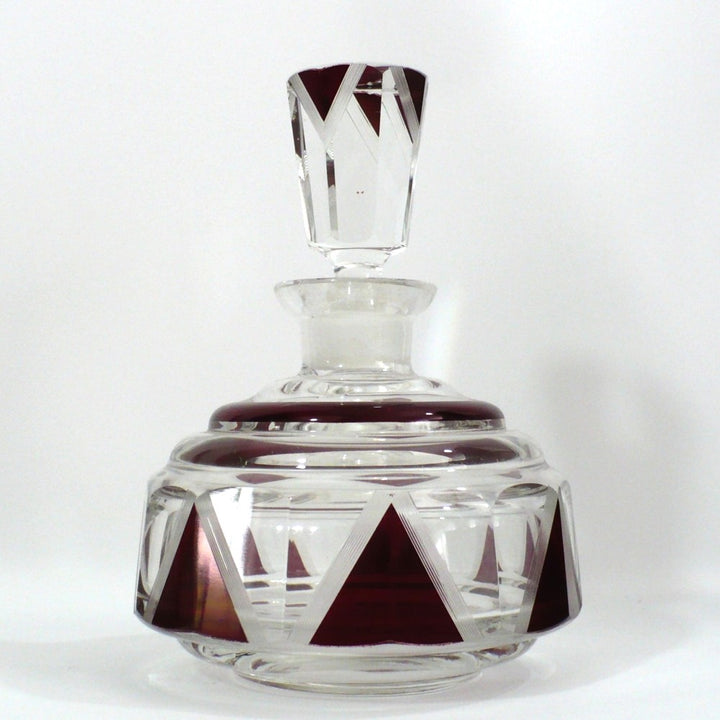 1930s Karl Palda Red Atr Deco Cologne Decanter & Stopper.