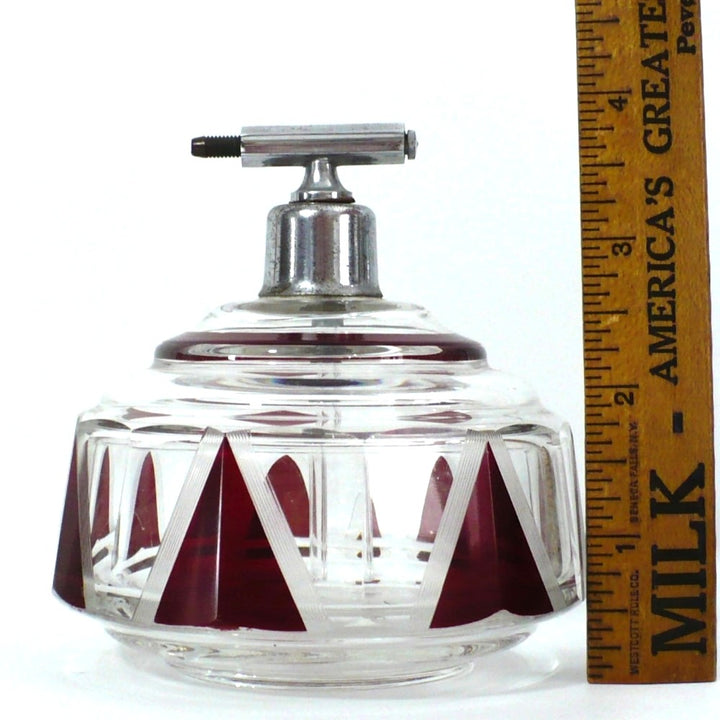 1930s Art Deco Palda Red Perfume Atomizer.