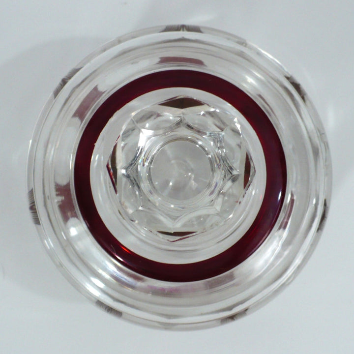 1930s Vintage Karl Palda Red Art Deco Vanity Container Trinket Box Czech Glass