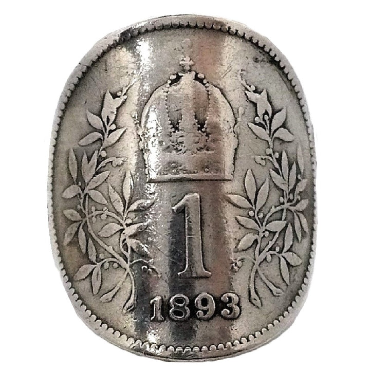  Austria 1 Krone Coin Ring 1893.