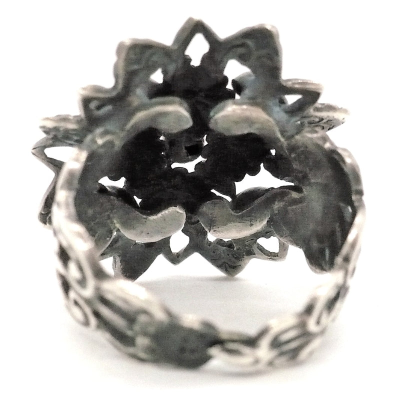 Vintage Silver Cannetille Floral Ring.