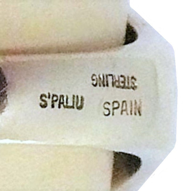 Enlarged image of ring hallmarks "S'Paliu, Spain, Sterling".