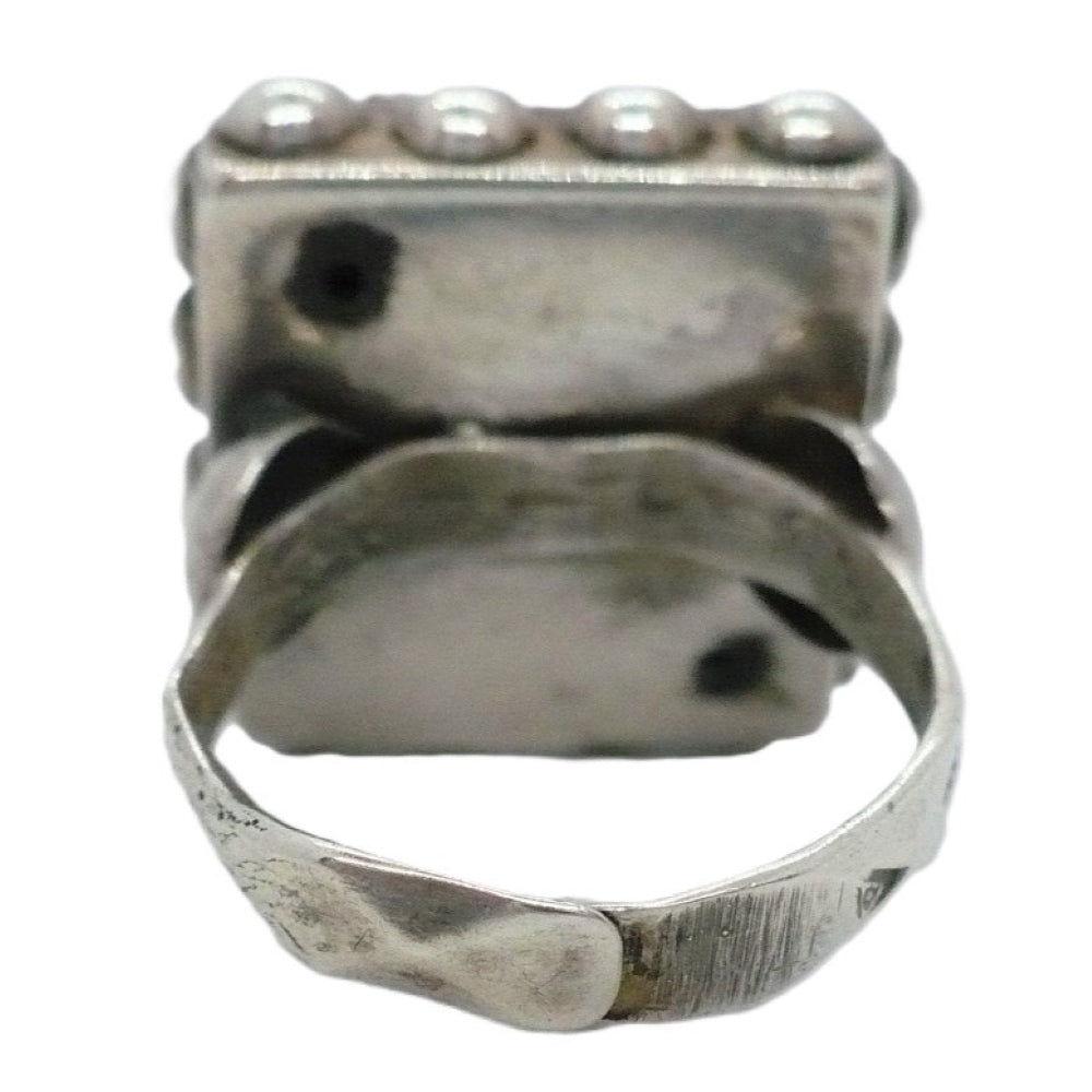 1960s Vintage Bohemian Rhapsody Enchanted Sphere Silver Statement Ring.