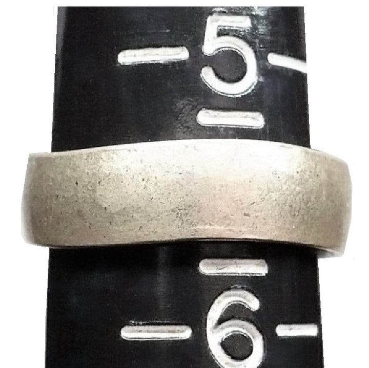 Liberty Coin Viking Style Wedding Band Ring 1980s Vintage Hand Forged, on sizing mandrel.