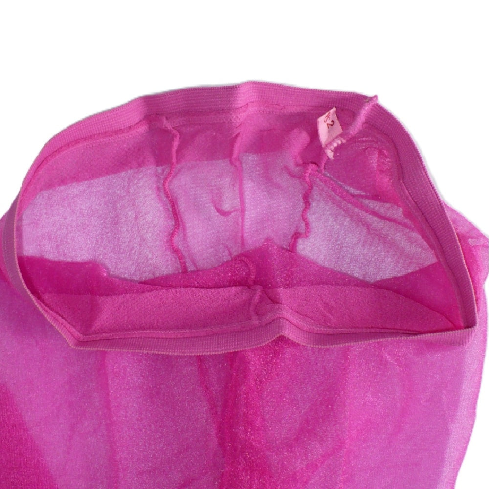 1980s Vintage Shimmering Fuchsia Pink Stockings Medium New Wave Punk.