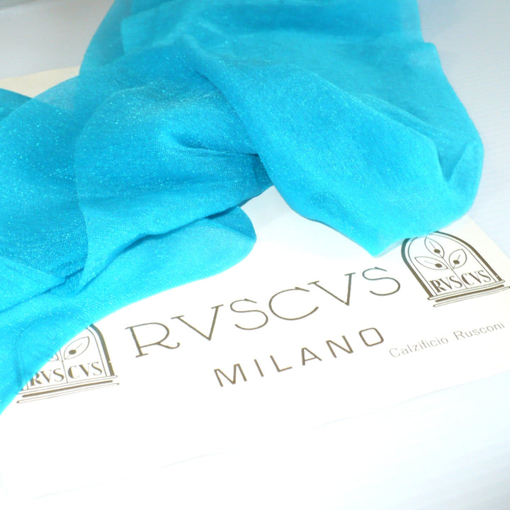 1980s Vintage Shimmering Turquoise Stockings Medium New Wave Punk. 