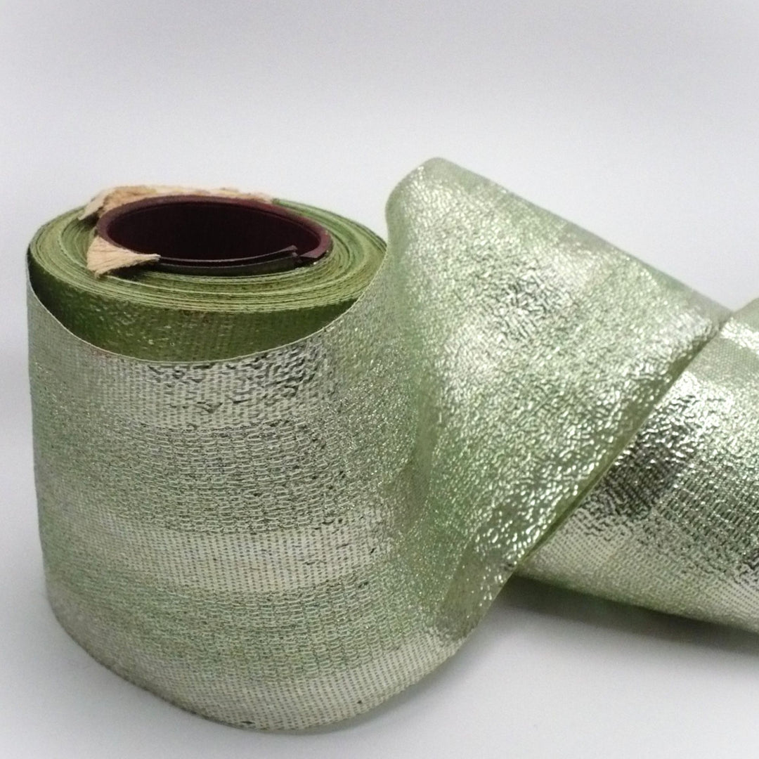 1920s Metallic Chartreuse Lamé Ribbon 3" Wide.