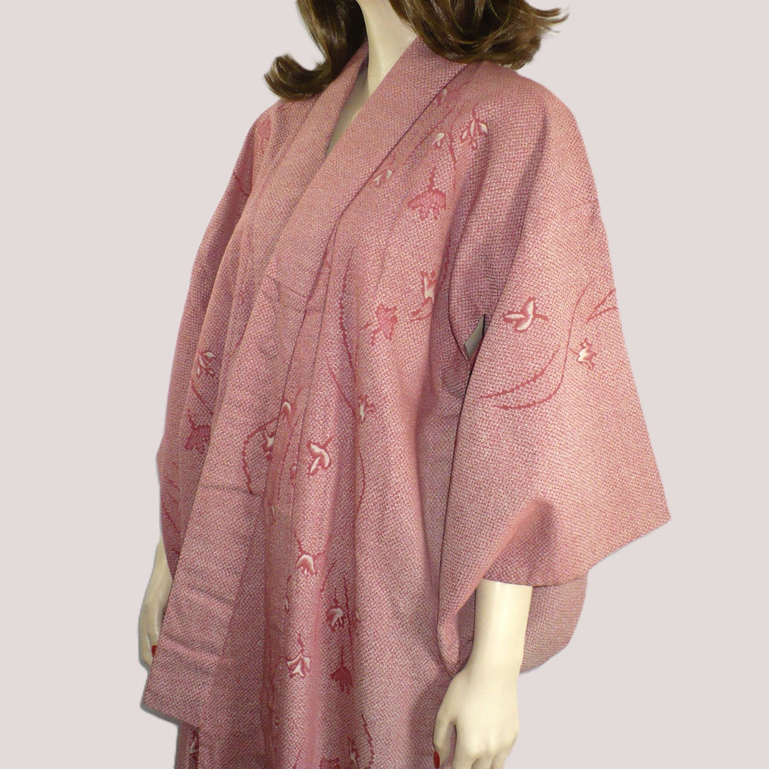 1970s-1980s Japanese Hitoe Kimono, Zha-Ran Textile  on mannequin.