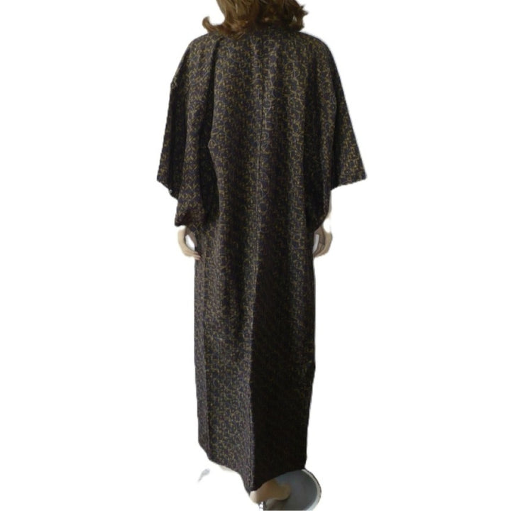 1960s Shōwa Rayon Chirimen Hitoe Kimono back view.