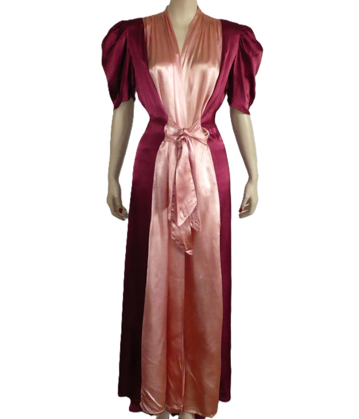 1940s satin dressing gown robe.