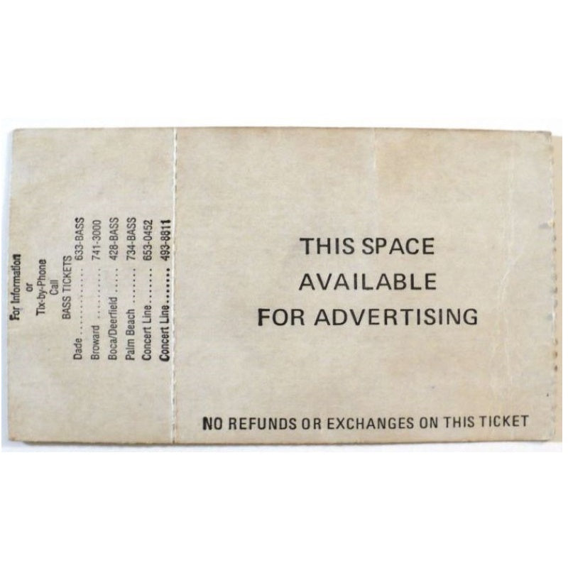Rush Hold Your Fire Tour Ticket 1988 Tommy Shaw