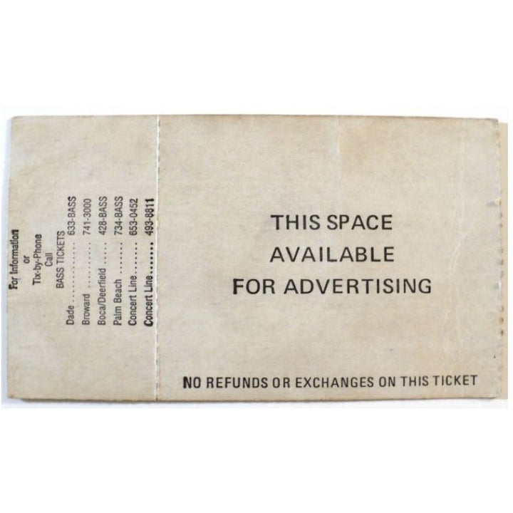 Rush Hold Your Fire Tour Ticket 1988 Tommy Shaw