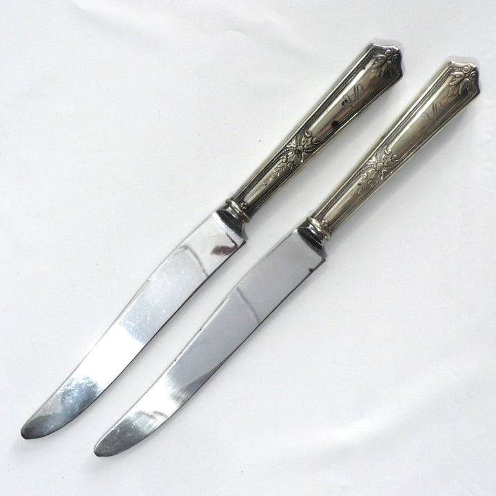 1931 Pair Regent by Alvin Sterling Silver Dinner Knives 9 5/8"