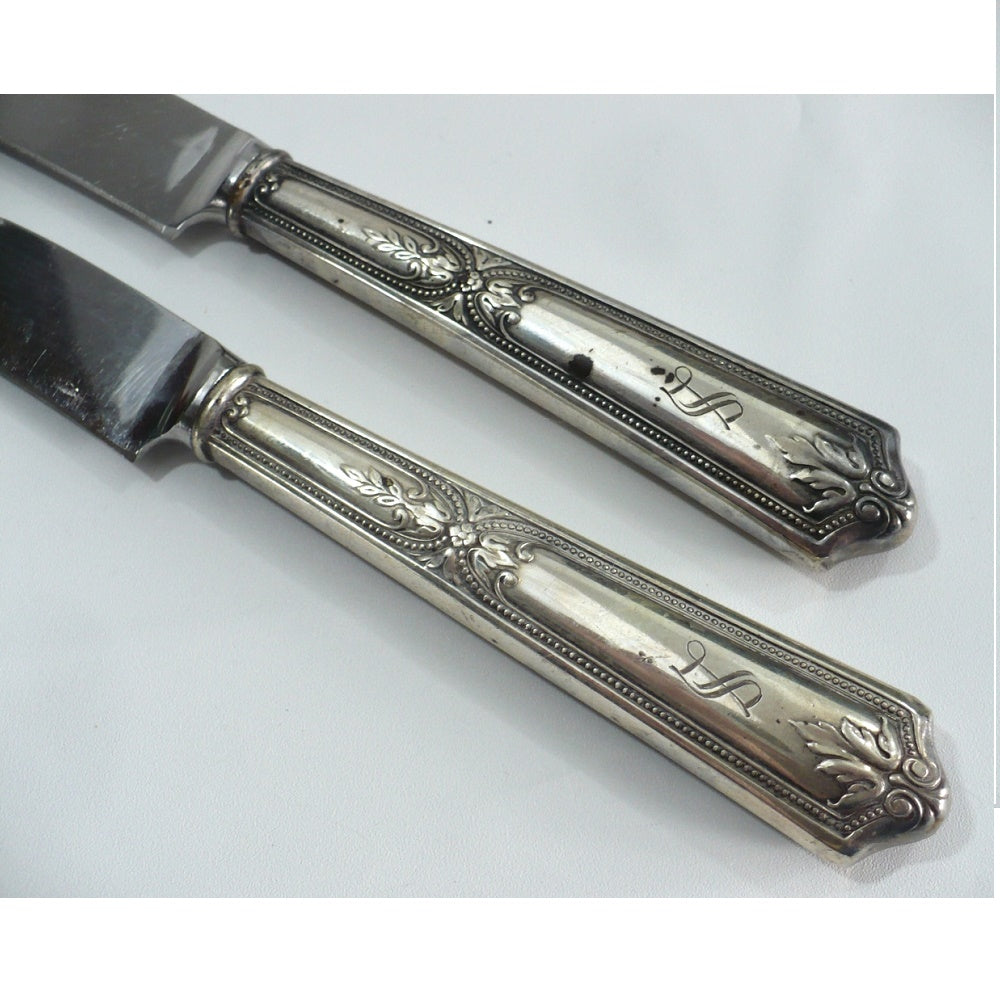 Pair of 1931 Regent by Alvin Sterling Silver Dinner Knives, 9 5/8", Replacements.