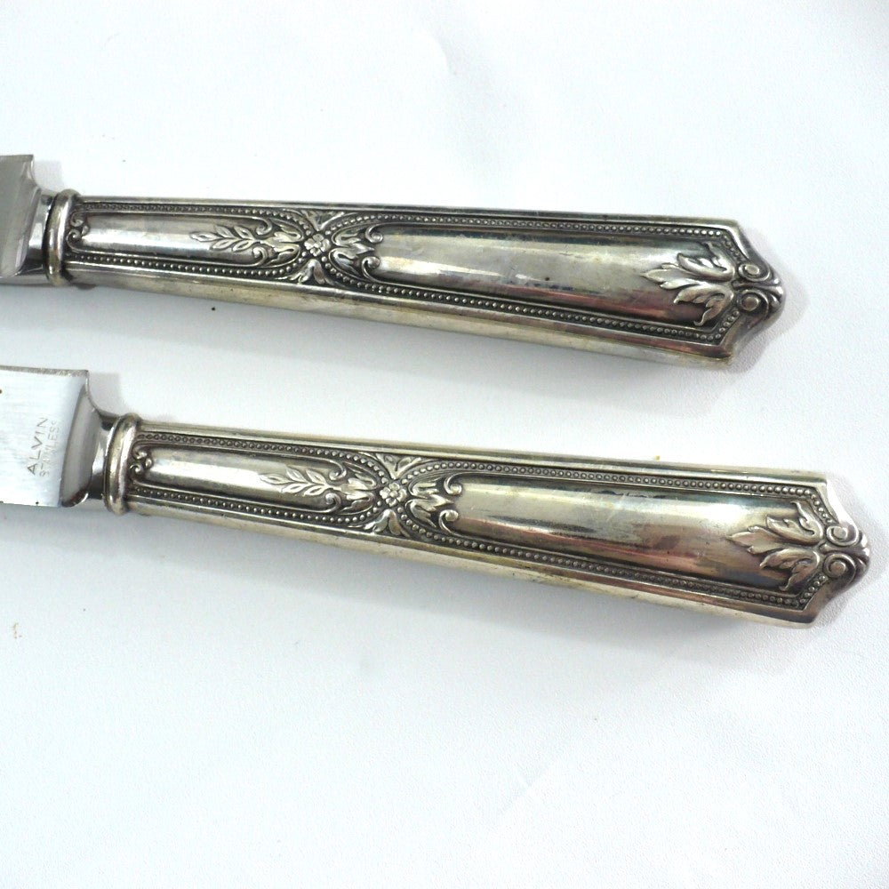 Pair of 1931 Regent by Alvin Sterling Silver Dinner Knives, 9 5/8", Replacements.