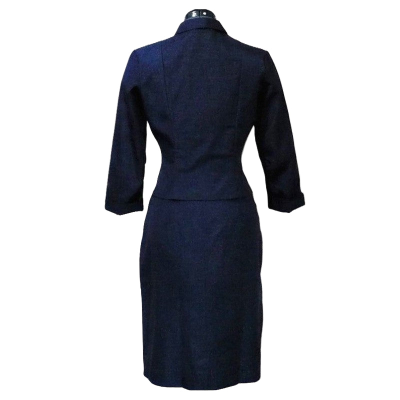 1950s Vintage Beauty in Blue Petite Navy Skirt Suit, S/M