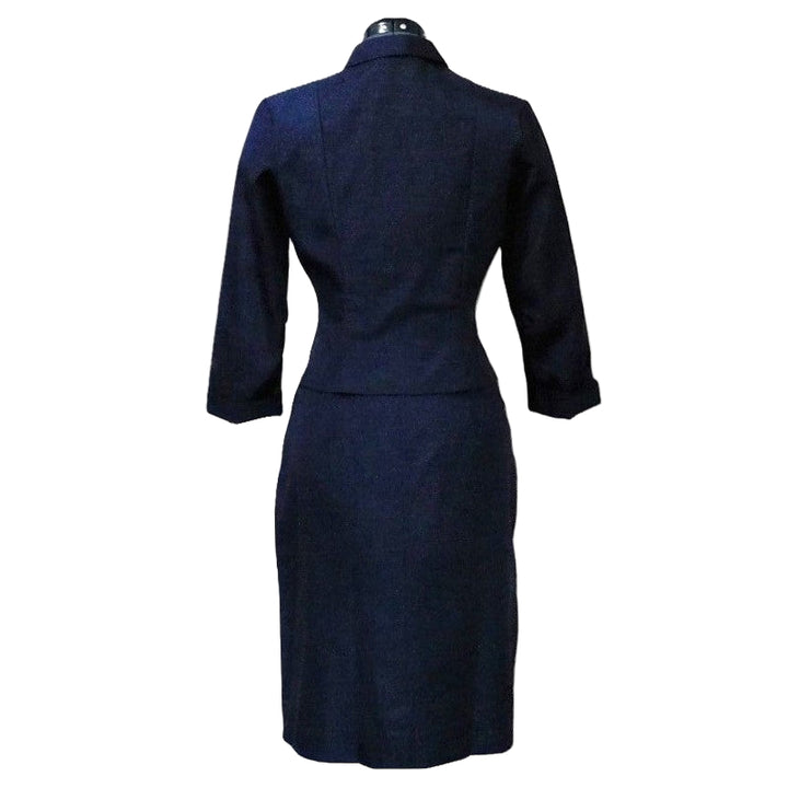 1950s Vintage Beauty in Blue Petite Navy Skirt Suit, S/M