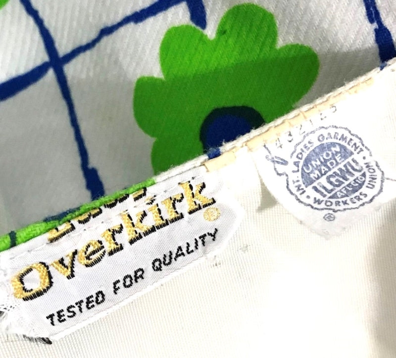 1970s Vintage Mod Flower Power Lattice Print Skirt suit lLady Overl and union label.