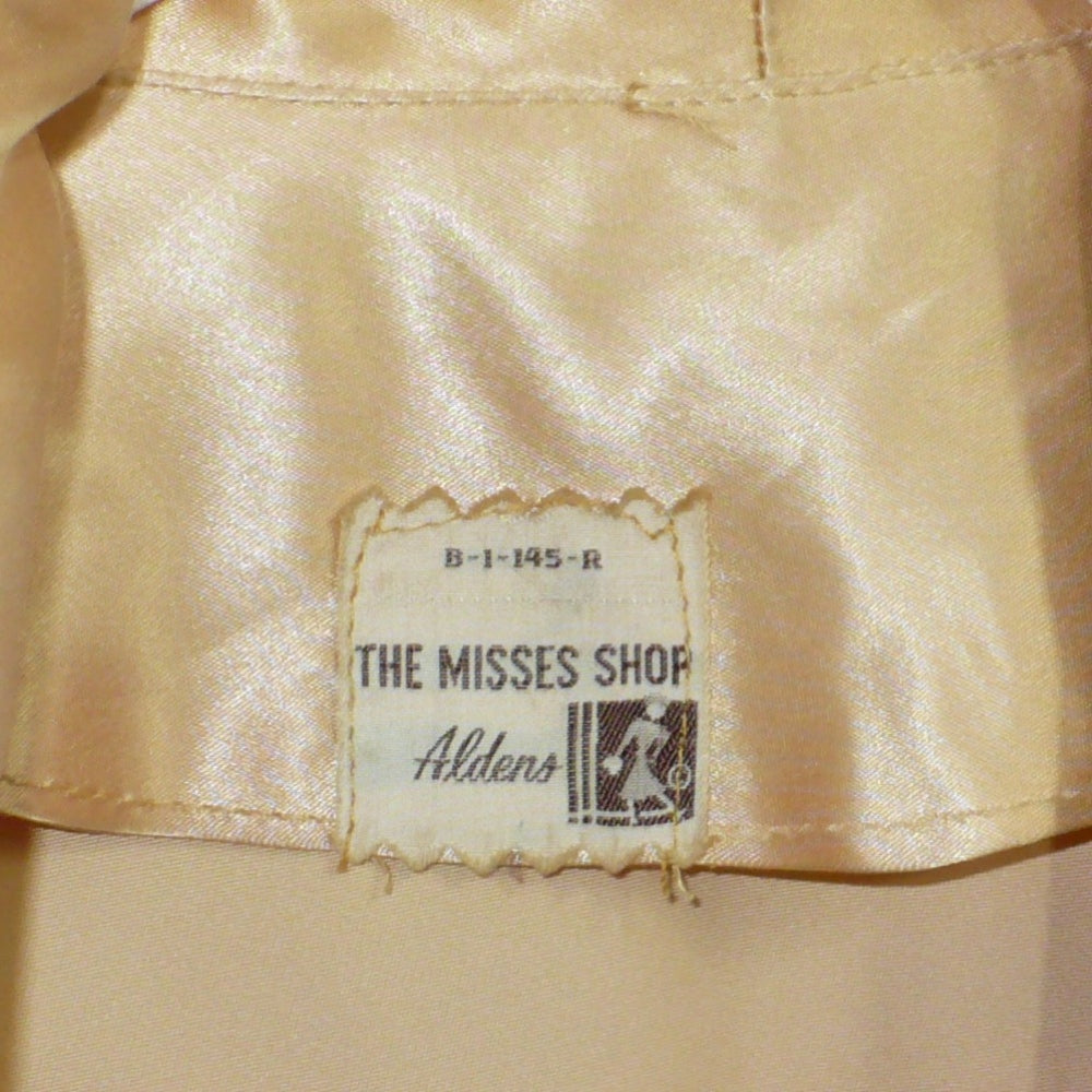 ca. 1940 Vintage Post War Silk Satin Semi-formal Skirt Suit, Aldens label.