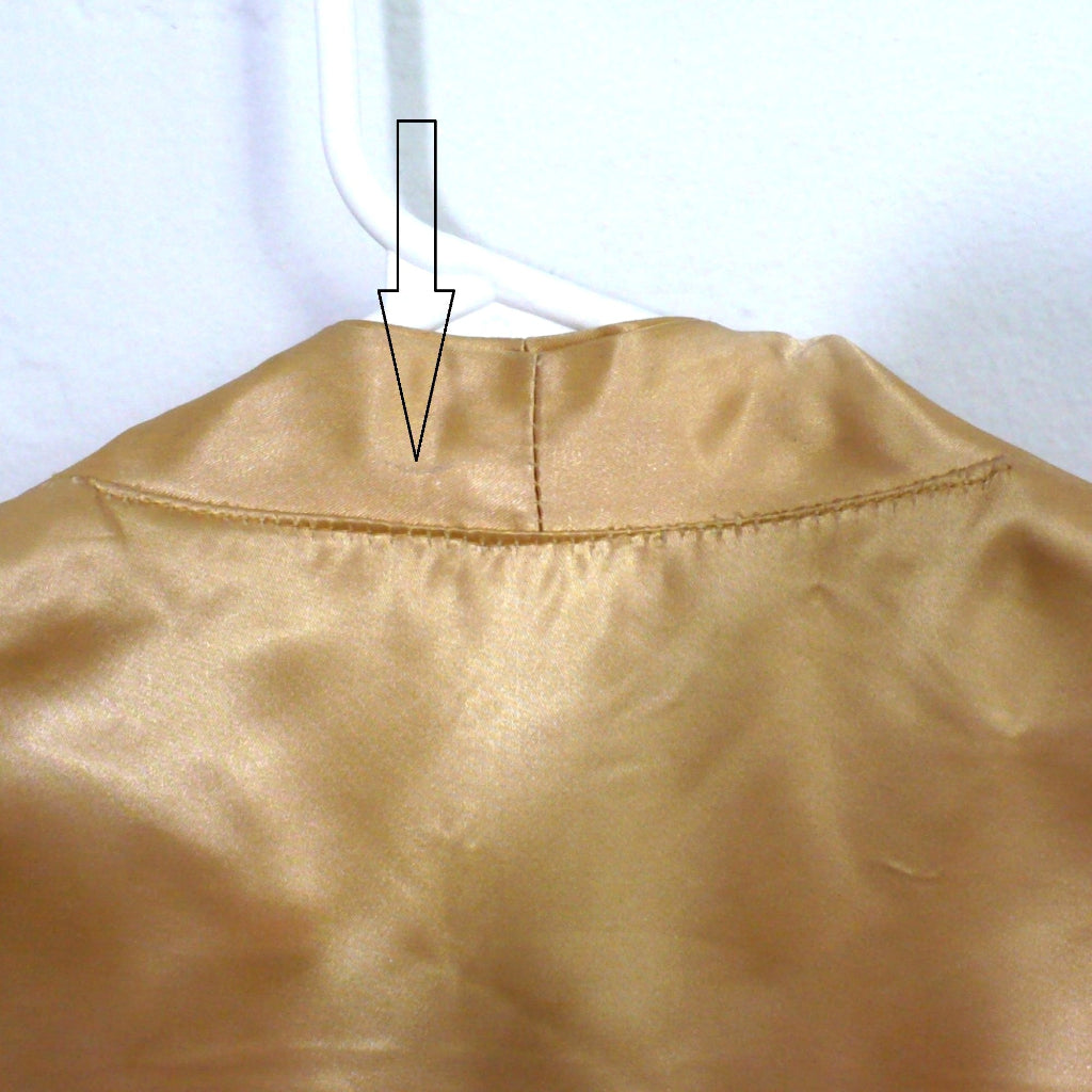 ca. 1940 Vintage Post War Silk Satin Semi-formal Skirt Suit baclkof collar.