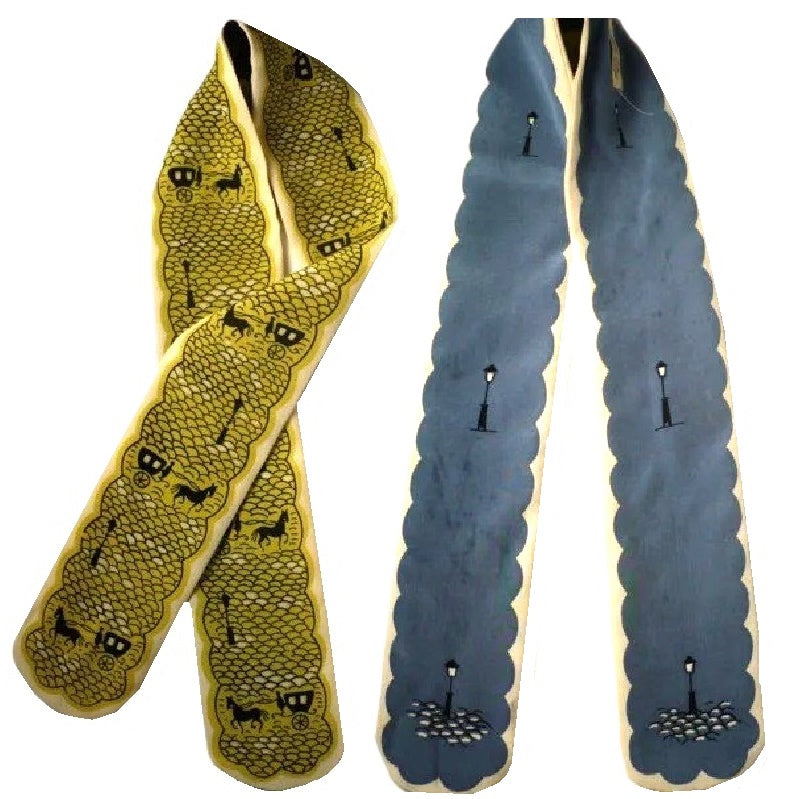  Vintage Equestrian Reversible Retro Pussy Bow Scarf.