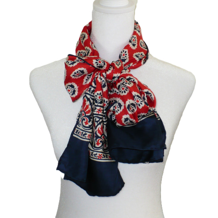 1970s Vintage Bicentennial Blossoms Silk Scarf by ECHO.
