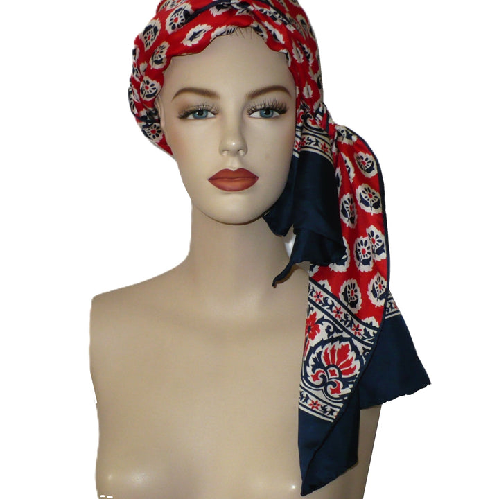1970s Vintage Bicentennial Blossoms Silk Scarf by ECHO.