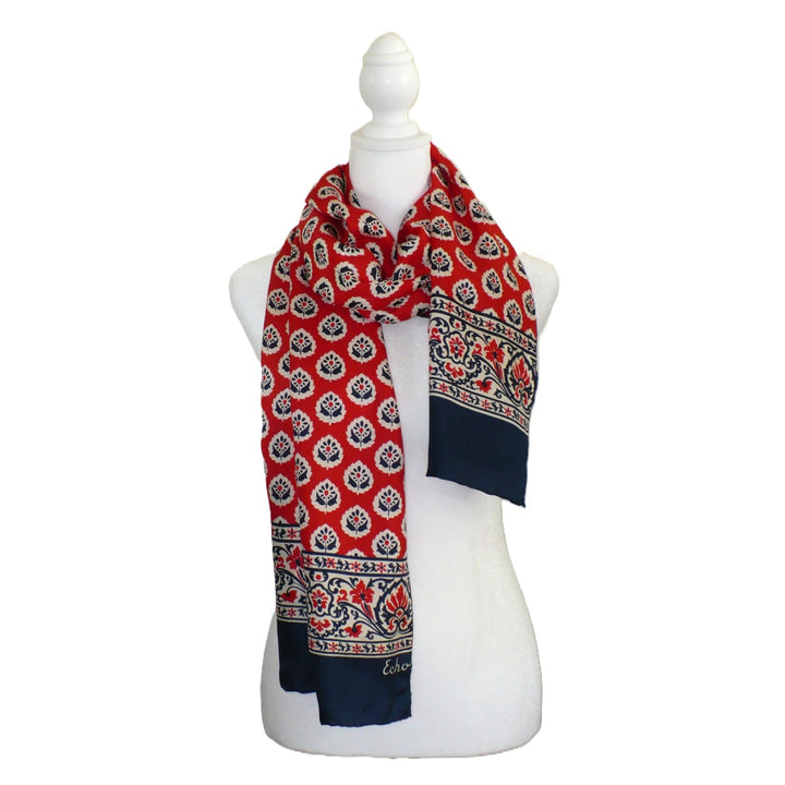 1970s Vintage Bicentennial Blossoms Silk Scarf by ECHO.