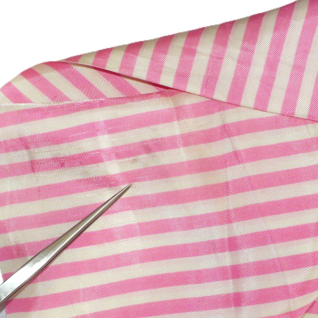 Versatile 1960s Vintage Striped Pinks Long Taffeta Scarf, Stole, Sash.