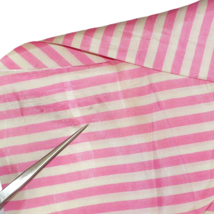 Versatile 1960s Vintage Striped Pinks Long Taffeta Scarf, Stole, Sash.